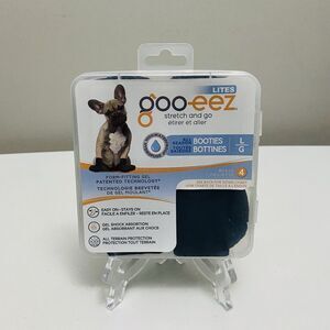 Goo-eez Lites Stretch & Go Dog Booties All-Season Protection Black Size Large